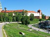 Nábřeží u Visly a hrad Wawel v Krakově